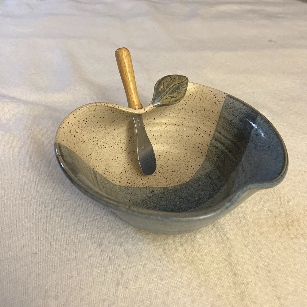 Handmade Ceramic Serving Bowl Designed For Fruit Or Other Snacks Apple Design 6